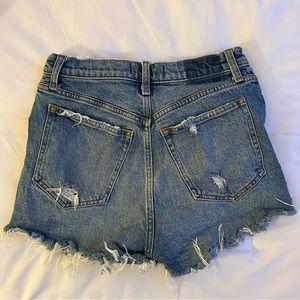 Abercrombie medium wash high rise mom jean shorts - curve love